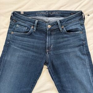 Citizens of Humanity Arielle Mid Rise Slim Jeans, Dark Wash, Sz 28